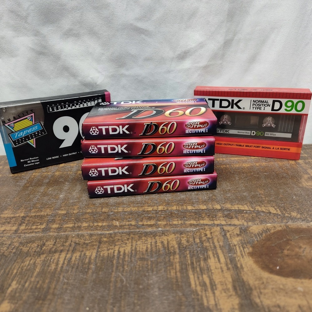 6 New Cassette tapes TDK 60 blank audio recording ready classic